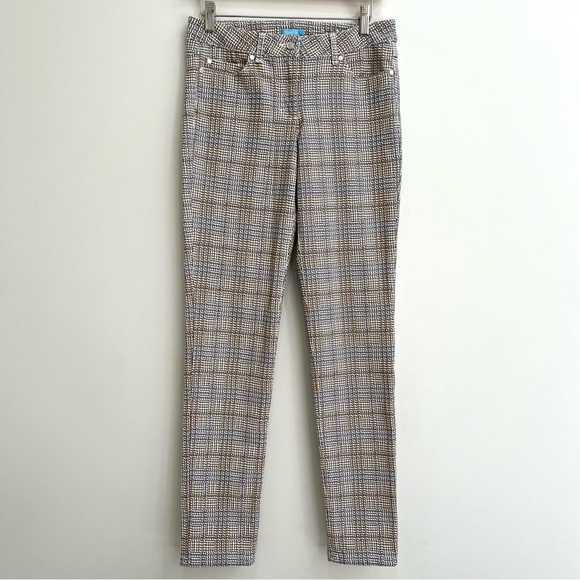 J McLaughlin Lexi Jeans Aspen Glenn Plaid Mid Rise Slim Leg Stretch Denim Knit 4 - Picture 4 of 11